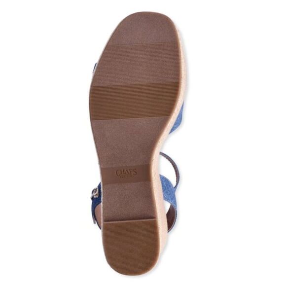 Chaps Women’s Taaryn Knot Wedge High Heel Sandals, Size 11 Blue - Picture 5 of 5